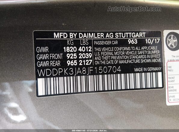 WDDPK3JA8JF150704 2018 MERCEDES-BENZ SLC 300 Gray ძრავის განყოფილების ხედი