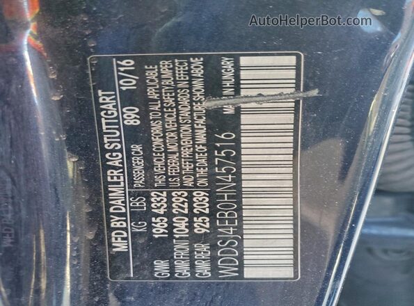 WDDSJ4EB0HN457516 2017 MERCEDES-BENZ CLA-CLASS Blue Vista del compartimento del motor