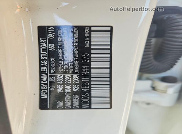 WDDSJ4EB1HN441275 2017 MERCEDES-BENZ CLA-CLASS White VIN կոդի պիտակի տեսք