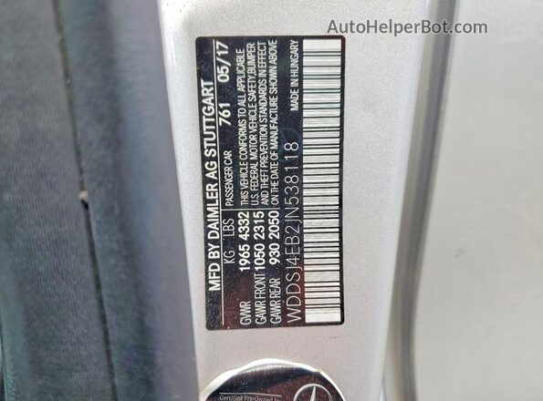 WDDSJ4EB2JN538118 2018 MERCEDES-BENZ CLA-CLASS Silver ძრავის განყოფილების ხედი