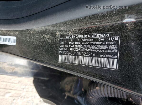 WDDSJ4EB4GN322246 2016 MERCEDES-BENZ CLA-CLASS Black Widok komory silnika