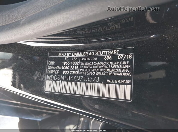 WDDSJ4EB4KN713373 2019 MERCEDES-BENZ CLA 250 Черный Вид подкапотного пространства