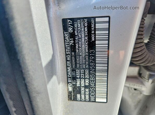 WDDSJ4EB5JN587913 2018 MERCEDES-BENZ CLA-CLASS Gray Vista de la etiqueta del VIN