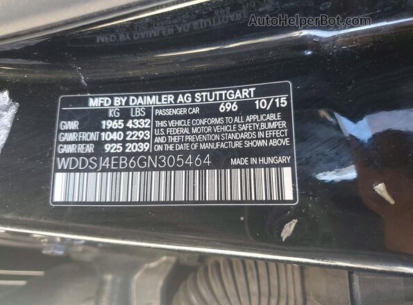 WDDSJ4EB6GN305464 2016 MERCEDES-BENZ CLA-CLASS Black ძრავის განყოფილების ხედი