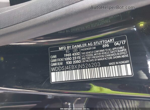 WDDSJ4EBXJN526203 2018 MERCEDES-BENZ CLA 250 Black Engine compartment view