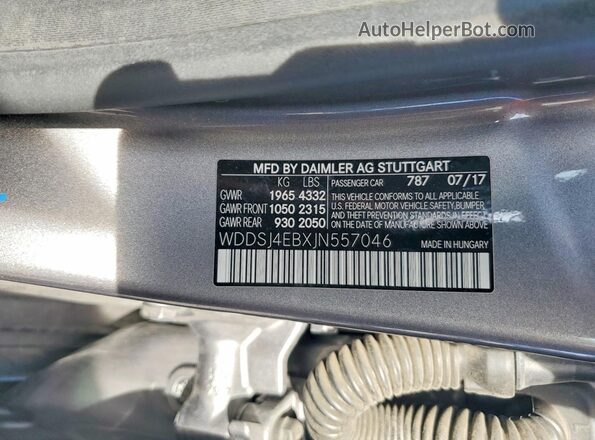 WDDSJ4EBXJN557046 2018 MERCEDES-BENZ CLA-CLASS Charcoal Շարժիչի բաժամունքի տեսք