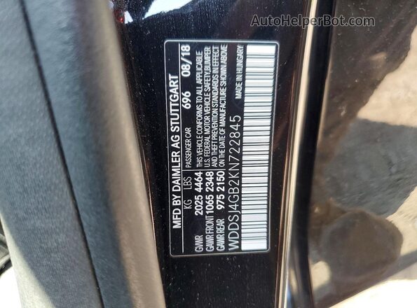 WDDSJ4GB2KN722845 2019 MERCEDES-BENZ CLA-CLASS Black Widok komory silnika