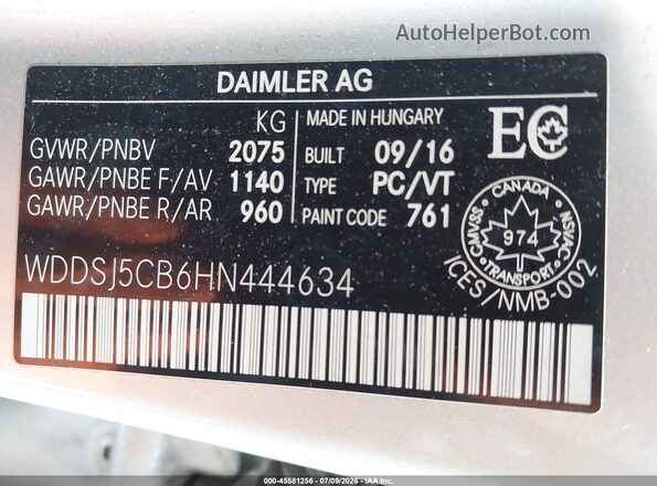 WDDSJ5CB6HN444634 2017 MERCEDES-BENZ AMG CLA 45 Серебряный Вид подкапотного пространства