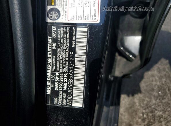 WDDUG6EB5KA431219 2019 MERCEDES-BENZ S Black Вид підкапотного простору