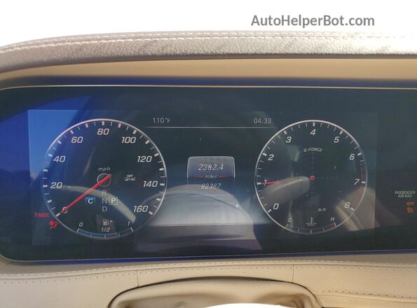 WDDUG6GB7KA468043 2019 MERCEDES-BENZ S Silver Instrument cluster view