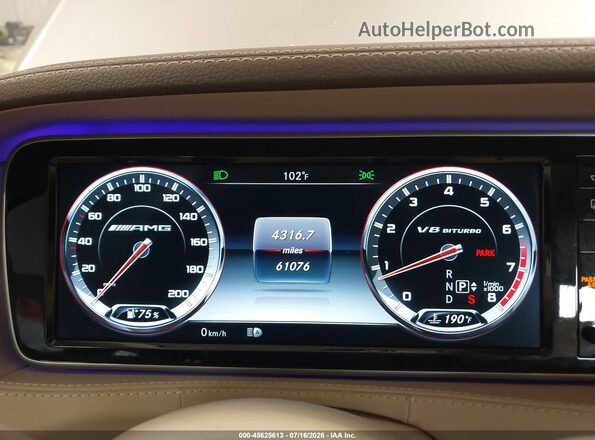 WDDUG7JB0GA205494 2016 MERCEDES-BENZ AMG S 63 Silver Widok tylnych siedzeń