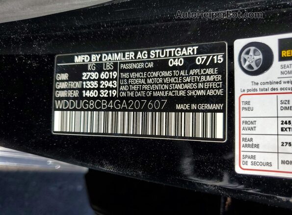 WDDUG8CB4GA207607 2016 MERCEDES-BENZ S Black Vista del compartimento del motor