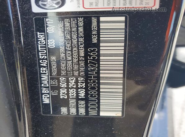 WDDUG8CB5HA327563 2017 MERCEDES-BENZ S Черный Вид наклейки с VIN-кодом