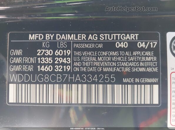 WDDUG8CB7HA334255 2017 MERCEDES-BENZ S-CLASS Black Engine compartment view