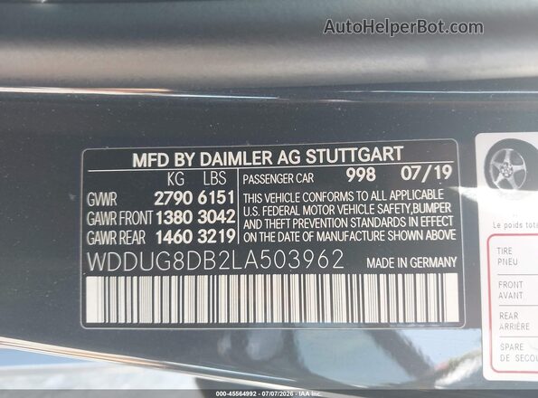 WDDUG8DB2LA503962 2020 MERCEDES-BENZ S-CLASS Black Widok komory silnika