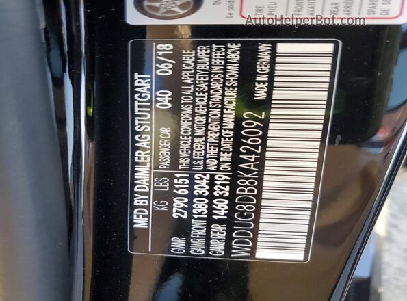 WDDUG8DB8KA426092 2019 MERCEDES-BENZ S Black Engine compartment view
