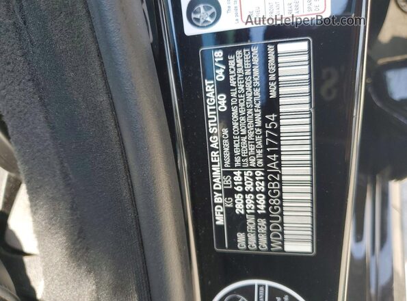 WDDUG8GB2JA417754 2018 MERCEDES-BENZ S Black Вид наклейки з VIN-кодом