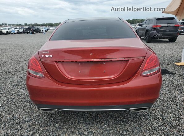 WDDWF4JB0JR407352 2018 MERCEDES-BENZ C Red უკანა ხედი