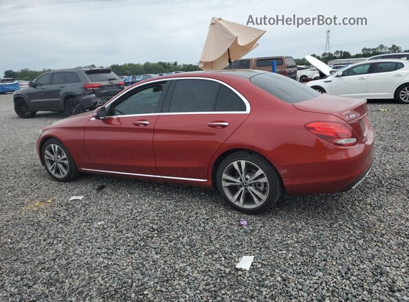 WDDWF4JB0JR407352 2018 MERCEDES-BENZ C Red უკანა მარცხენა