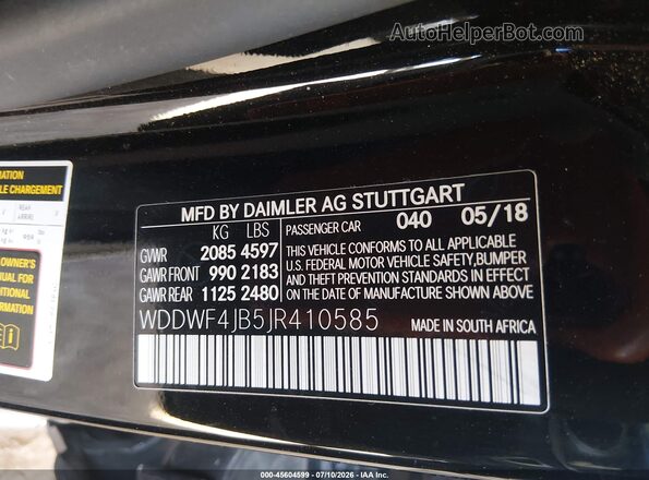 WDDWF4JB5JR410585 2018 MERCEDES-BENZ C-CLASS Черный Вид подкапотного пространства