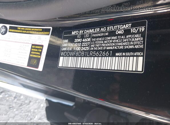 WDDWF8DB1LR562661 2020 MERCEDES-BENZ C-CLASS Черный Вид подкапотного пространства