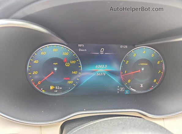 WDDWF8DB2LR526770 2020 MERCEDES-BENZ C Tan Instrument cluster view