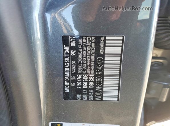 WDDWF8EB0LR543470 2020 MERCEDES-BENZ C Gray VIN sticker view