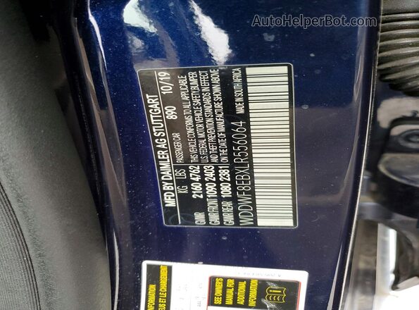 WDDWF8EBXLR556064 2020 MERCEDES-BENZ C Blue Engine compartment view