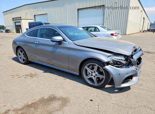 WDDWJ4JB3HF425130 2017 MERCEDES-BENZ C Gray Delantero derecho