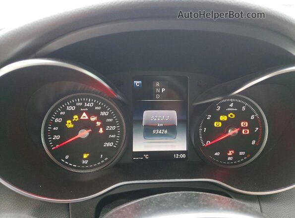 WDDWJ4KB0JF751679 2018 MERCEDES-BENZ C White Вид щитка приладів