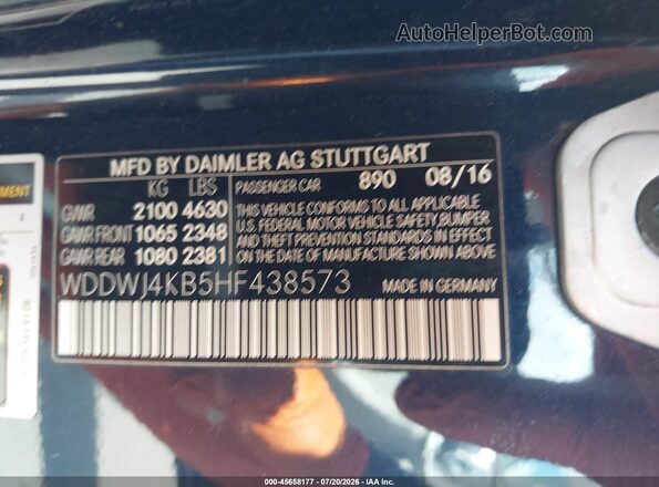 WDDWJ4KB5HF438573 2017 MERCEDES-BENZ C-CLASS Dark Blue Engine compartment view
