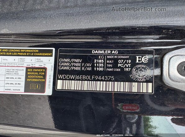 WDDWJ6EB0LF944375 2020 MERCEDES-BENZ AMG C 43 Black Vista del compartimento del motor