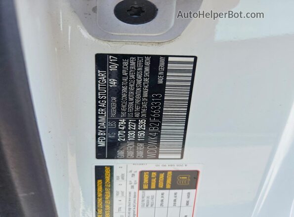 WDDWK4JB2JF663313 2018 MERCEDES-BENZ C White Widok naklejki z numerem VIN