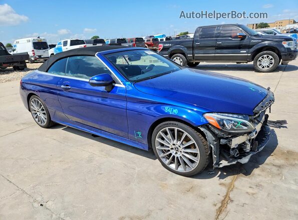WDDWK4JB8JF598340 2018 MERCEDES-BENZ C Синий Передняя правая четверть