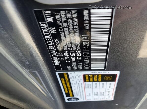 WDDWK4JB9HF428191 2017 MERCEDES-BENZ C Gray Vista de la etiqueta del VIN