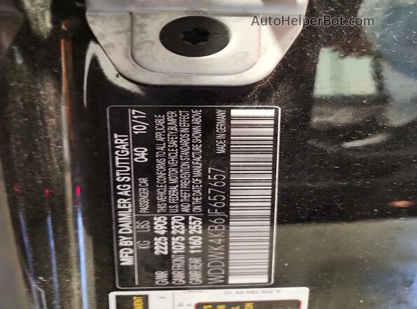 WDDWK4KB6JF657657 2018 MERCEDES-BENZ C Black Widok naklejki z numerem VIN