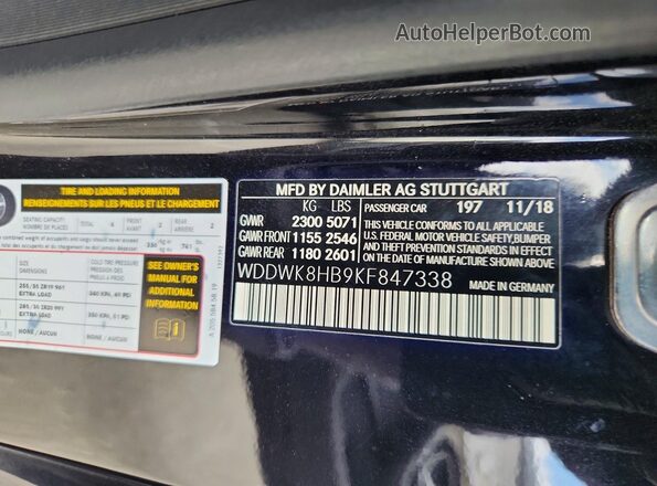 WDDWK8HB9KF847338 2019 MERCEDES-BENZ C Черный Вид подкапотного пространства