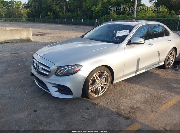 WDDZF4JB0JA429458 2018 MERCEDES-BENZ E-CLASS Silver წინა მარცხენა ხედი სამი მეოთხედიდან