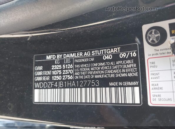 WDDZF4JB1HA127753 2017 MERCEDES-BENZ E-CLASS Black Вид підкапотного простору