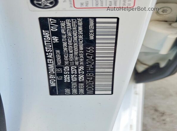 WDDZF4JB1HA204766 2017 MERCEDES-BENZ E White Engine compartment view