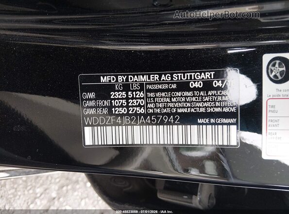 WDDZF4JB2JA457942 2018 MERCEDES-BENZ E-CLASS Черный Вид подкапотного пространства