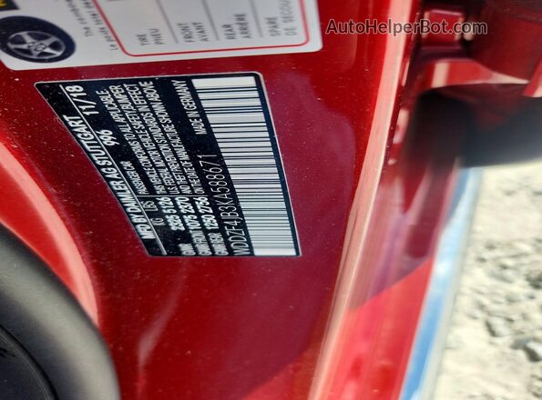 WDDZF4JB3KA588671 2019 MERCEDES-BENZ E Red Vista de la etiqueta del VIN