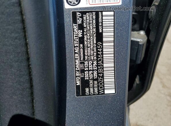 WDDZF4JB5JA364459 2018 MERCEDES-BENZ E Gray ძრავის განყოფილების ხედი