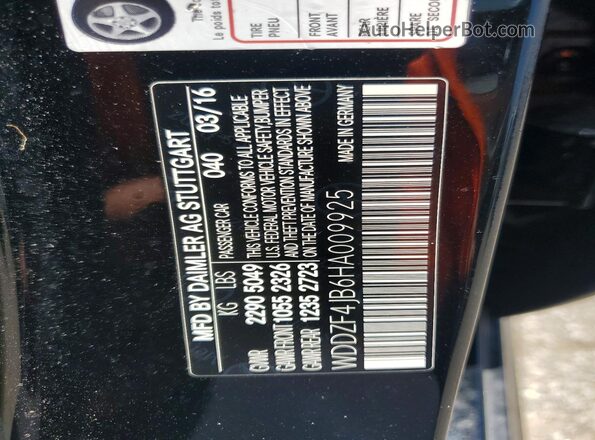 WDDZF4JB6HA009925 2017 MERCEDES-BENZ E Черный Вид подкапотного пространства