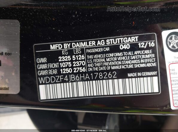WDDZF4JB6HA178262 2017 MERCEDES-BENZ E-CLASS Black Вид підкапотного простору