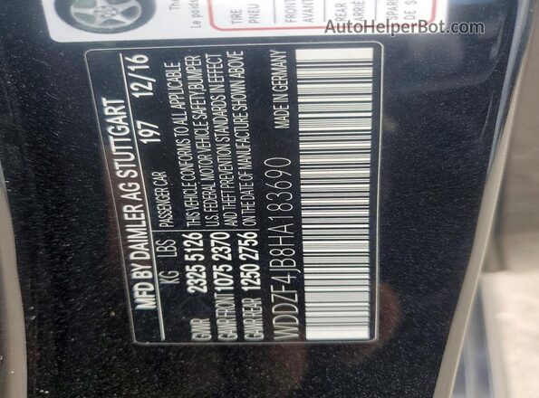 WDDZF4JB8HA183690 2017 MERCEDES-BENZ E Black ძრავის განყოფილების ხედი