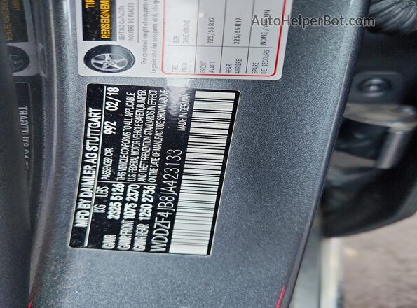 WDDZF4JB8JA423133 2018 MERCEDES-BENZ E Silver Engine compartment view