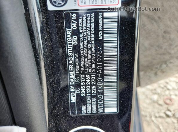 WDDZF4KB0HA019767 2017 MERCEDES-BENZ E Black Widok naklejki z numerem VIN
