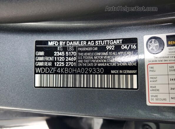 WDDZF4KB0HA029330 2017 MERCEDES-BENZ E Gray Vista del compartimento del motor