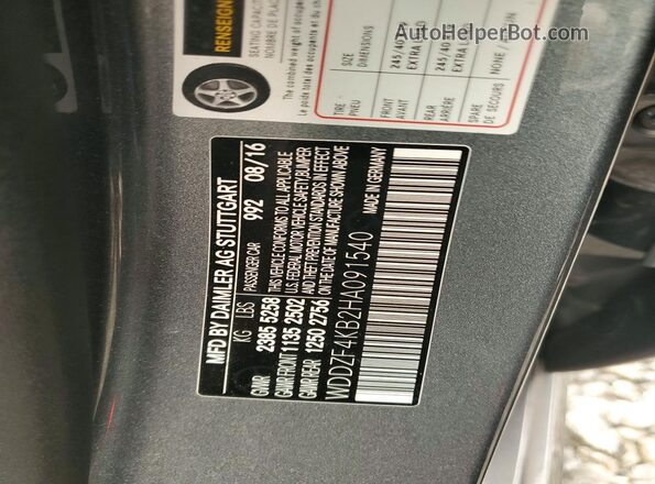 WDDZF4KB2HA091540 2017 MERCEDES-BENZ E Gray Vista del compartimento del motor